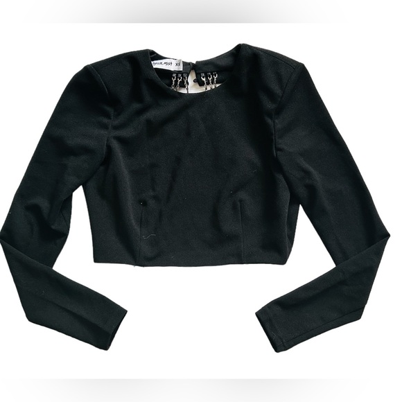 Tiger Mist Chain Design Backless Long Sleevr Crop Top size XS - Picture 5 of 6